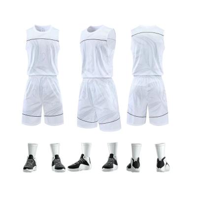 China 2022 Breathable Polyester Antibacterial Sports Basketball Suit For Adult Sports Basketball Shirt for sale