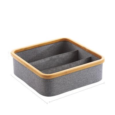 China Wholesale Custom Workable Oxford Cloth Drawer Storage Box Divider Sorting Box 9 Compartments Underwear Socks for sale