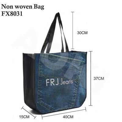 China Direct factory price handled customized reusable recycled non woven tote shopping bag eco non woven bag with logo for sale