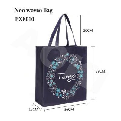 China Handled Non Woven Bag With Logo Fabric Shopping Bags With Custom Reusable Eco Non Woven Tote Bag for sale