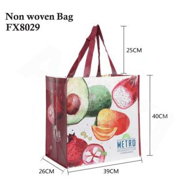 China China Factory Custom Logo Printed Promotional Grocery Tote Bags Heavy Duty Shopping pp Reusable Handled Nonwoven Bag for sale