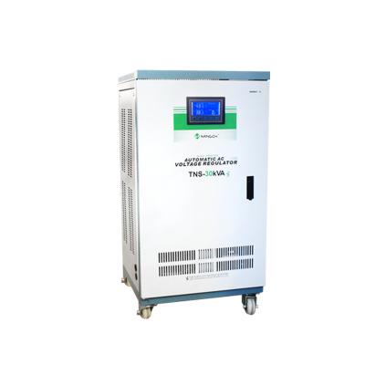 China To stabilize the input voltage power voltage regulator three phase automatic stabilizer MINGCH TNS-9KVA 15KVA 30KVA 50KVA for sale