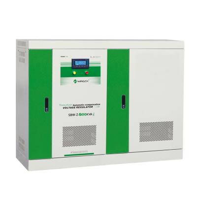 China To stabilize the input voltage automatically MINGCH professional made SBW-Z series 220V 500KVA automatic home voltage stabilizer for sale