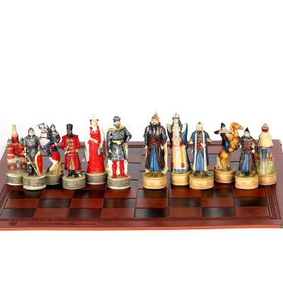 China Resin chess pieces from Tsarist resin and Mongolia theme for sale