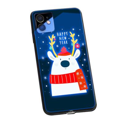 China Shockproof Mobile Phone Case 13pro Phone Case Incoming Christmas Light LED. Incoming lightweight phone case 12pro xsmaxGlass shell for sale