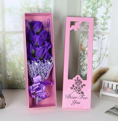 China Durable and Good Decor Promotional Gift Box Artificial Soap Smell Flower Rose Flowers for sale