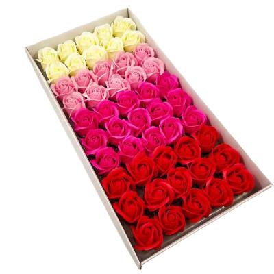 China Eco-friendly Best Selling Soap Rose Artificial Flower Head Bouquet DIY Wedding Flowers for sale