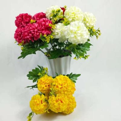 China Durable Wholesale 7 Artificial Rose Flower Brunch Flower Decoration Silk Plastic Flowers for sale