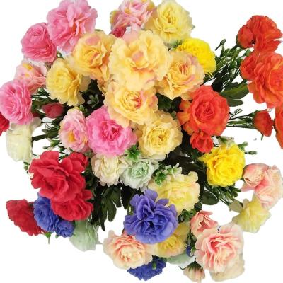 China Wholesale Silk Plastic Flower Small Peony Celebration Bouquet Artificial Flower for sale