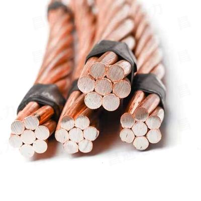 China 8mm bare Grounding Rod Wire copper portable grounding twin and earth wire for sale