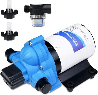 China 12V 24V Miniature Water Pump Booster Diaphragm High Voltage Water Pump For Car Washing for sale