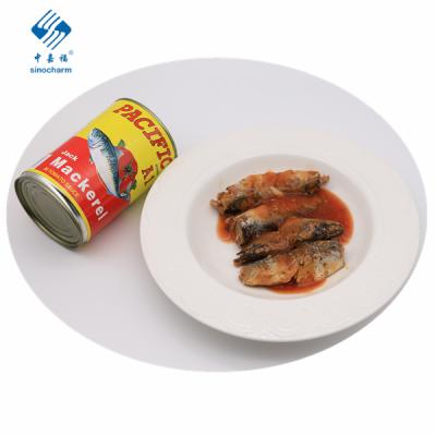 China Sinocharm Canned Seafood Canned Mackerel In Tomato Sauce With Tins Package for sale