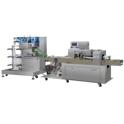 China Industry High Speed ​​Servo Driven Automatic Punch Wet Tissue Labeling Wet Cloth / Wet Towel Packing Machine for sale