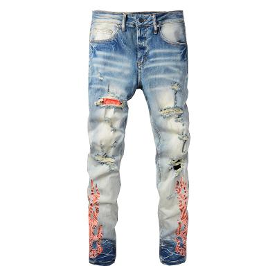 China QUICK DRY Rts for Dropshipping 836 Destroyed Distressed Mens Jeans Slim Ripped Vintage Ripped Mens Jeans for sale