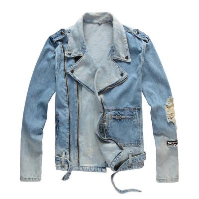 China Breathable Rts For Dropshipping 404 100% Cotton Fabric High Streets Style Fashion Vintage Mens Slim Denim Jacket for sale