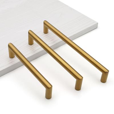 China Modern Kitchen Handle Brushed Gold Cupboard Pull Handles Bar Wire Drawer Pull Knobs for sale