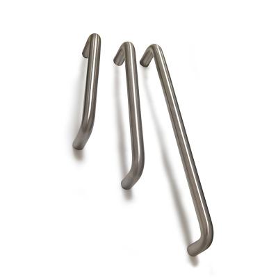 China Modern Furniture Hardware For 304 10mm Steel Pipe Sideboard Curved Double Drawer Pull Handle for sale