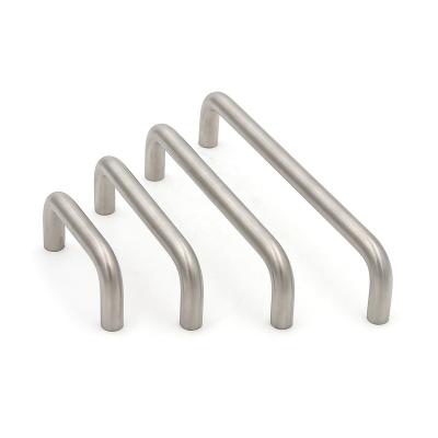 China Modern Furniture Hardware For 201 Curved 10mm Steel Pipe Double Sideboard Drawer Pull Handle for sale