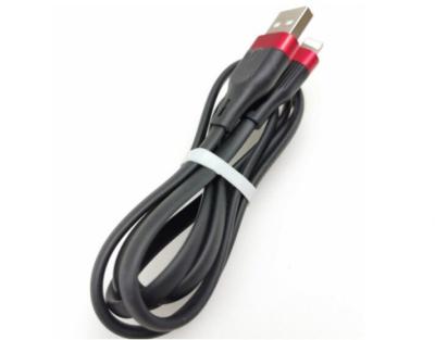 China Black Silicone iPhone USB Data Cable USB Charging Cable For Computer, Mobile Phone, Car, Tablet, Power Bank for sale