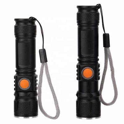 China High-Medium-Strobe-SOS- Tactical LED Fire Buzz Flashlight USB Rechargeable Bicycle LED Mini Flashlight for sale