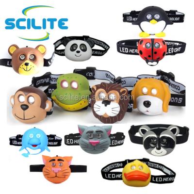 China 13 Animal Face Style: Lion 2 Animal LED Kids LED Light Headlights For Kids 13 Animal Faces And Styles In Bright Colors for sale