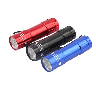 China Cheap Promotional Aluminum Portable Pocket Mini Flashlight 9 LED Flashlight Flashlight Rise for sale