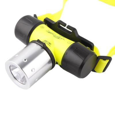 China ABS LED Flashlight Diving Headlight Immerse 20M Waterproof T6 LED Head AAA Lamp Battery Operated for sale