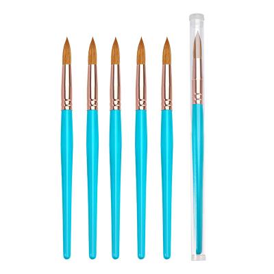 China Wholesale kolinsky Nail Art Brush Sand Nail Handle High Quality Wooden Acrylic Brush for sale