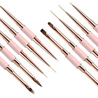 China Wholesale Nail Art Liner Detailed Professional NAIL Fuumuui 5pcs/set Double Side Manicure Brush Angled Dotting Pen Nail Art Brushes for sale