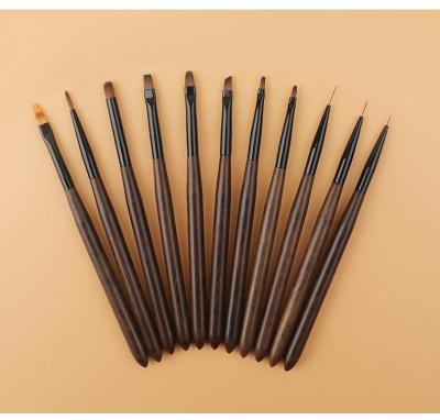 China Professional Nail Art Brush Supply Art Design Tools Uv Gel Nail Brush Set Acrylic Painting 10pcs Colorful Wood Handle Fuumuui Nail Brush Pinceles Kolinsky for sale