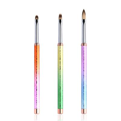 China NAIL 2021 Professional Art Line Brush Painting Gel Pen Rose Gold Glitter Grip Nail Gel Private Label Nail Art Brushes Set 3pcs for sale