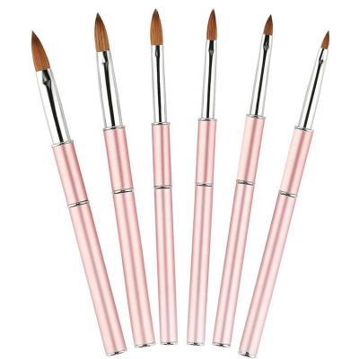 China Professional Nail Art Brush With Special Liquid Nail Art Brush Kolinsky Sable Acrylic Round Hair Glitter Glitter Handle For #12 for sale