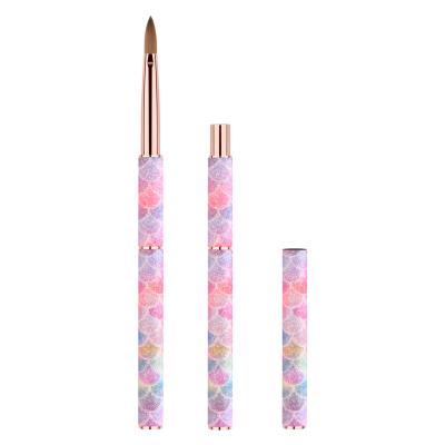 China 10 Pen Manicure Tools For Nail Acrylic Art Painting Beauty Brush Kolinsky Acryl Brush New Heart NAIL Metal Pink Nail Brush 12 14 16 for sale