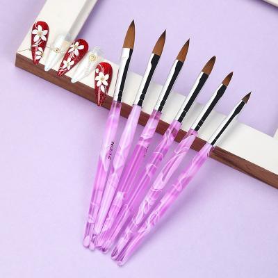 China NAIL Pure Nail Art Brushes Round Crimped Pen Kolinsky Purple Heart Liquid Handle 2022 High Quality Nail Brushes Kolinsky Acrylic for sale