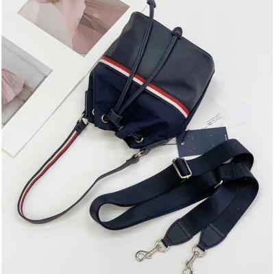 China Water proof Fashion Detachable Drawstring Bucket Bag Strap Women Small Handbag Cloth Eco Shoulder Bags for sale