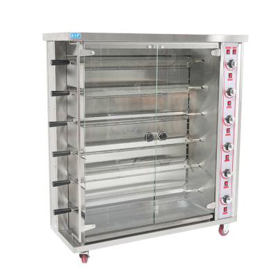 China High Quality Commercial Rotary Grill Machine Rotisserie Chicken Meat BBQ Rotisserie Gas Factory Price Indoor RV Smokeless Rotisserie for sale