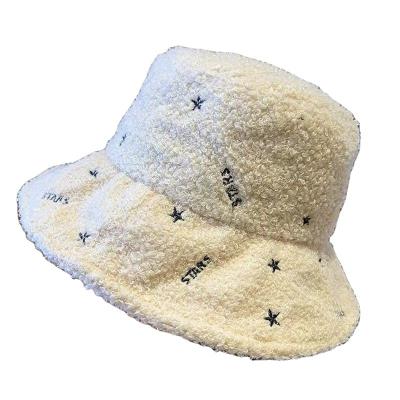 China High Quality New Version Lamb Plush Fisherman Hat Warm Round Hot Selling Female Korean Hat for sale