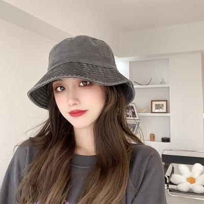 China High Quality Fisherman Hat Sunscreen Old-fashioned Korean Version Japanese Style Washed Round Hat for sale