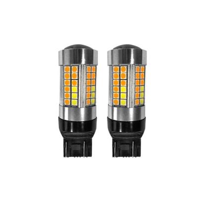 China DRL + Turn Signal White Amber Dual Color 3157 BESTOEM Coaster Led 1157 Turn Light DRL T20 canbus led bulbs for USA car for sale