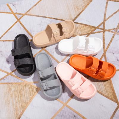 China Fashion Trend New Arrival Thick Bottom Flat Sandals EVA Slippers Outdoor Adjustable Strap Double Buckle Sandals For Women for sale