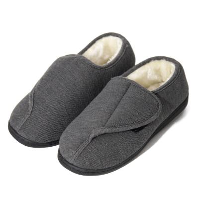 China Fashion Trend Custom Furry Memory Foam Adjustable Diabetic Slippers Arthritis Edema Comfortable Comfortable House Shoes For Men for sale