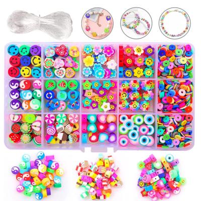 China Jewelry Making Clay 15g Beaded Box Set 300pcs/Mixed Fruit Smiling Face Bracelet Necklace Kids DIY Accessories for sale