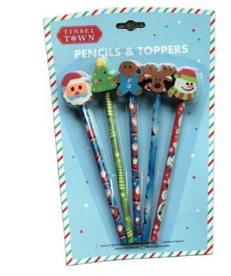 China office & School Pencil Christmas Pencil With Colorful Eraser Surprising Eraser Cheap Pencil for sale