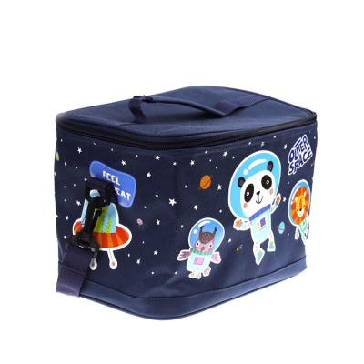 China Fashion Customized Space Design Children's Insulated Fabric 600D Lunch Box Kids Lunch Bag For Kids for sale