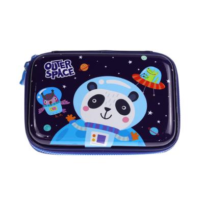 China Schools & Offices Shape Space Style Shell Blue Eva Pencil Case Hard Stationary Bag With Zipper Mesh For Kid Children Gift for sale