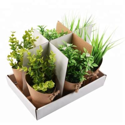 China Size about: 30*20*20cm 2019 Environmental 6pc Fake Green Plant Artificial Pot Set Indoor Plant Hanging Pots With Paper Box In Cheap Price for sale