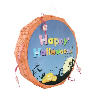 China Stick length: 23cm OEM/ODM designs are available Large Pumpkin Shape Handmade High Quality Halloween Party Pinata for sale