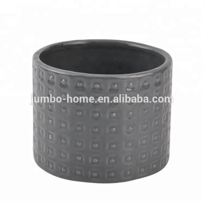 China Factory wholesale modern embossed design glazed ceramic flower pot dot clay indoor pots for sale