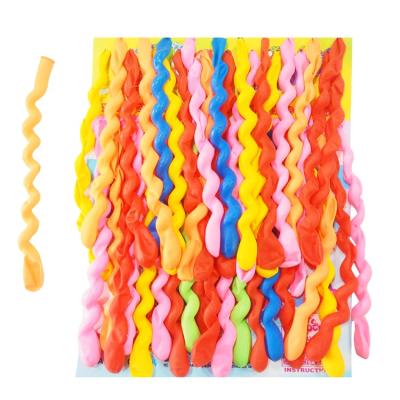 China Party and festival decoration colorful spiral screw balloons cheap latex inflatable spiral balloon 8 inch long for sale