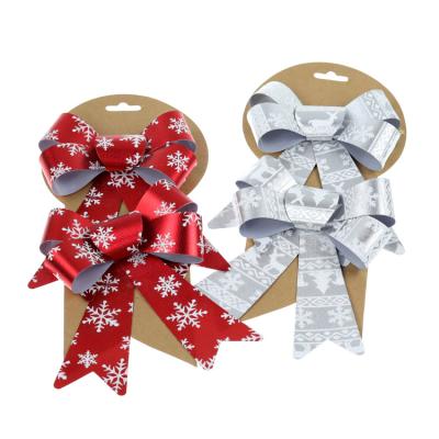 China Wholesale Custom Merry Christmas Home Decor Christmas Tree Ribbon Bow Plaid Velvet Merry Christmas Christamas New Bows For Craft Gift for sale